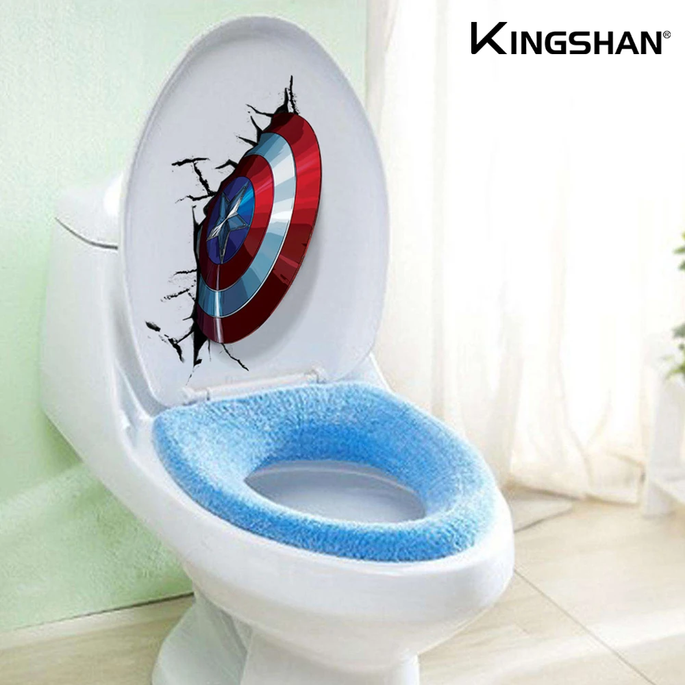 3D Vivid Капитан Америка щит через декоративные настенные наклейки для декора