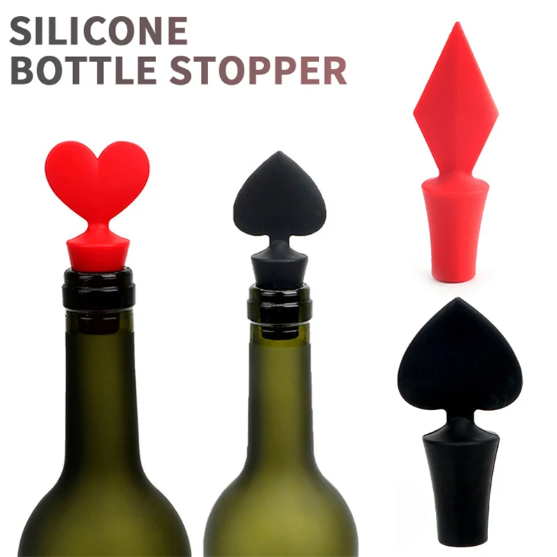 

Silicone Bottle Stopper For Bottles Cap Wine Cork Wine Pourer Stopper Silicone Wine Stopper Poker Fresh-keeping Gel Cork Bar