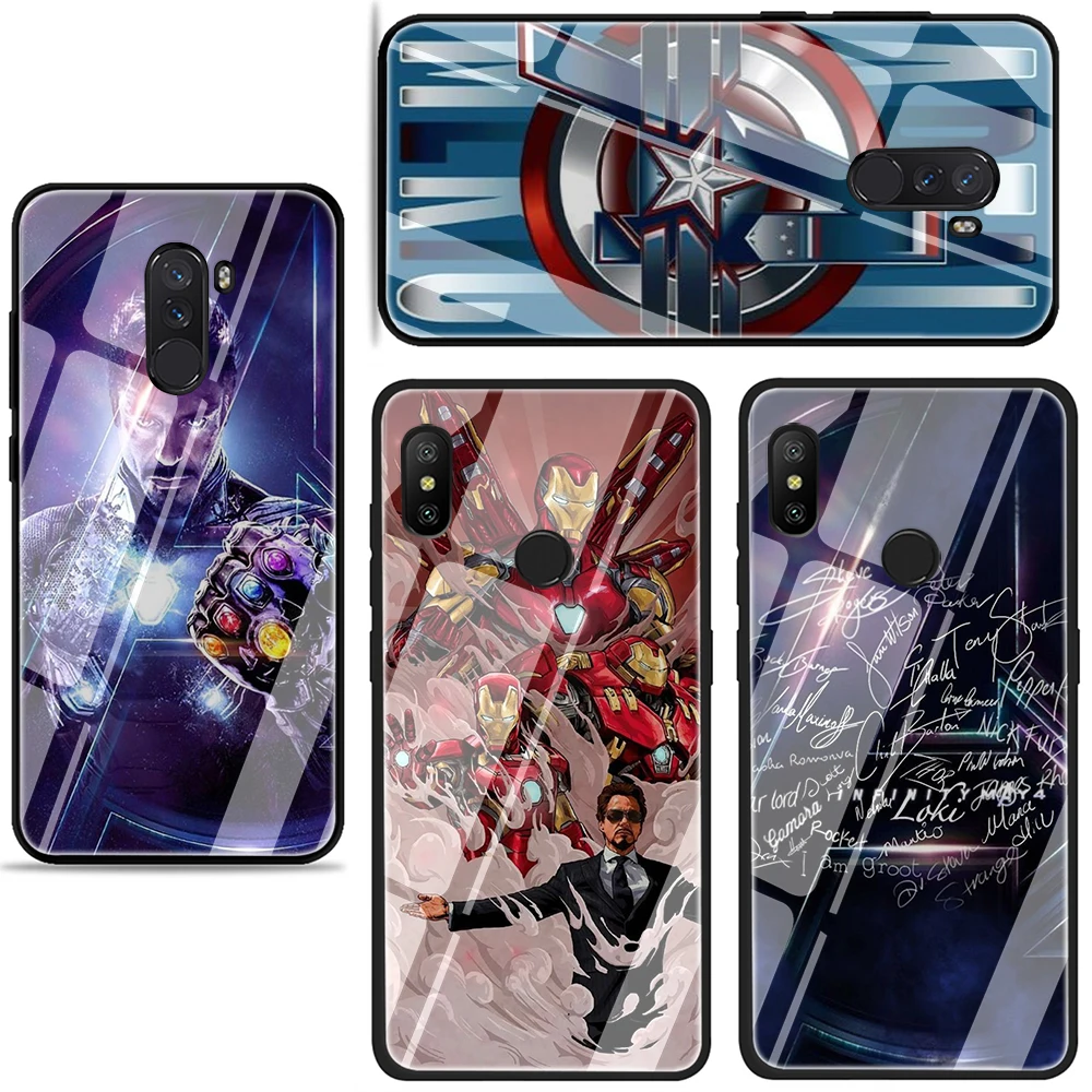 Чехол для телефона из закаленного стекла с супергероем Marvel Железный человек Xiaomi
