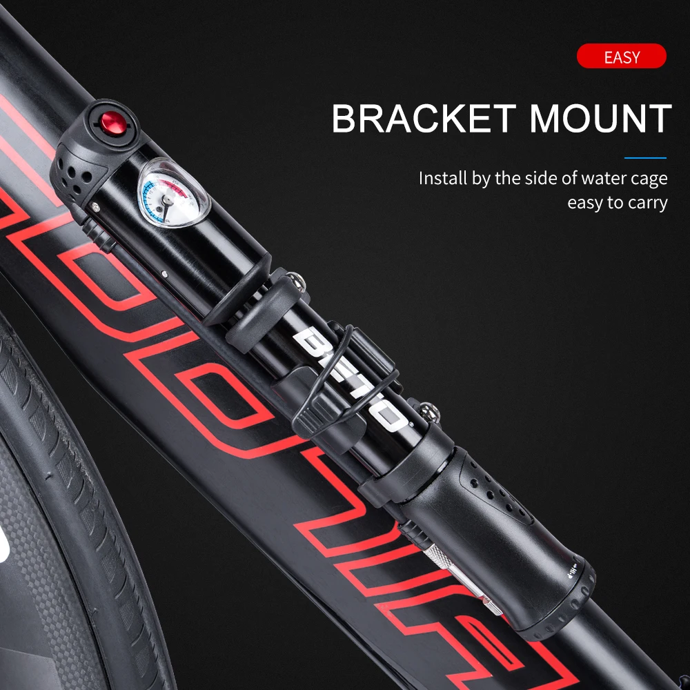 Beto вилка шин анти шок велосипедные туфли лодочки 300Psi Датчик Ручной мини насос для