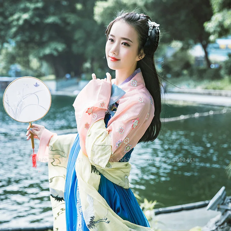 Chinese Traditional Hanfu Ancient Tang Dynasty Suit Women Princess Fairy Cosplay Costumes Tea Party Dress Robes Festival Outfits |