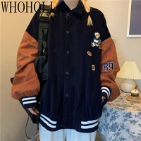 women spring baseball uniform autumn winter thick korean harajuku street style coat loose plus size bf stitching jacket