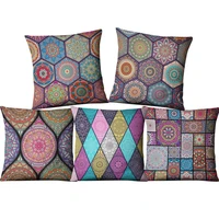 indian mandala geometry cushion cover 4545 linen pillowcase for car sofa car living room decorative home decoration accessories