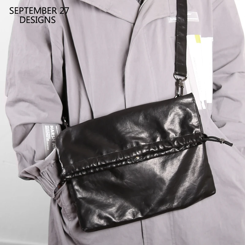 Сумка из натуральной овечьей кожи для мужчин роскошный клатч ручной работы