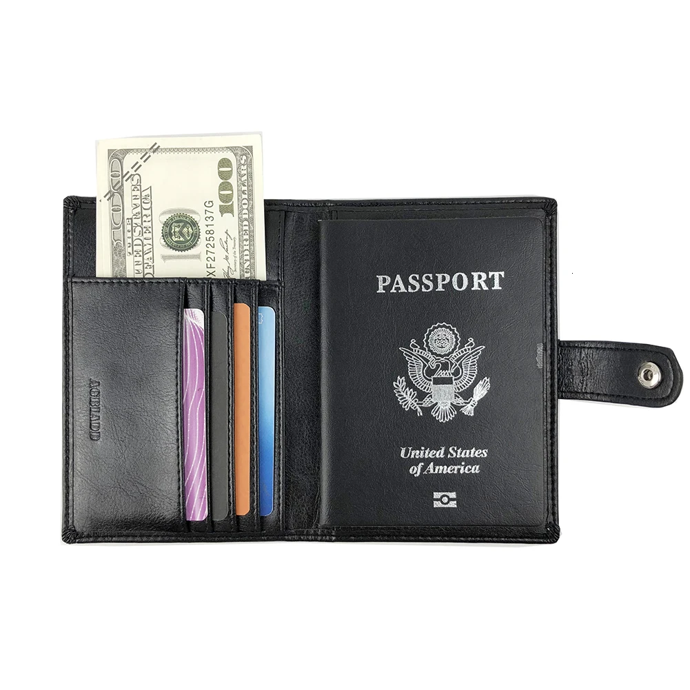 1 шт. держатели для паспорта США+ 2 шт. багажные бирки Синтетическая кожа Прямая поставка 7178-40