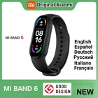 Спортивный Браслет Xiaomi Mi Band 6, фирменный фитнес-трекер с пульсометром, Bluetooth Смарт-браслет с AMOLED экраном 1,56 дюйма, 5 цветов