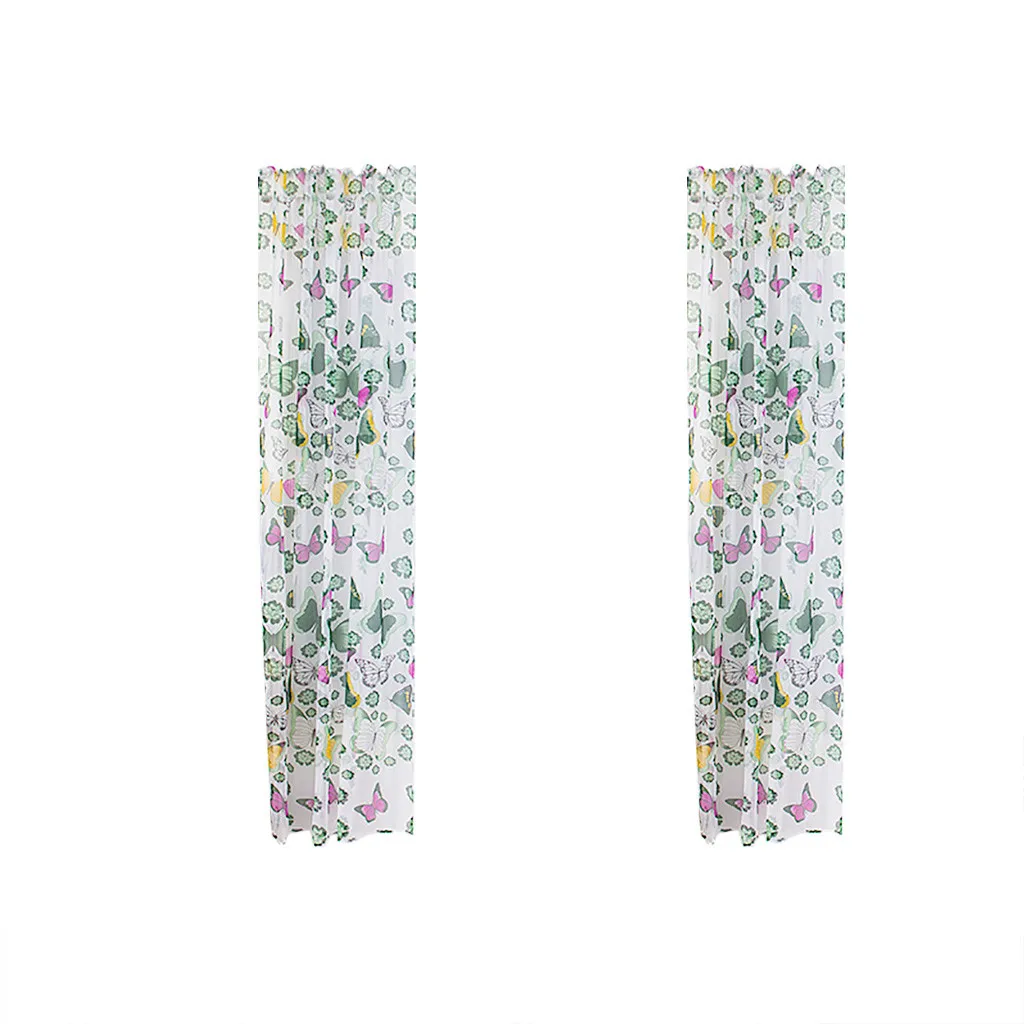 Прозрачные Занавески с бабочками Тюлевая драпировка для окон занавеска из вуали