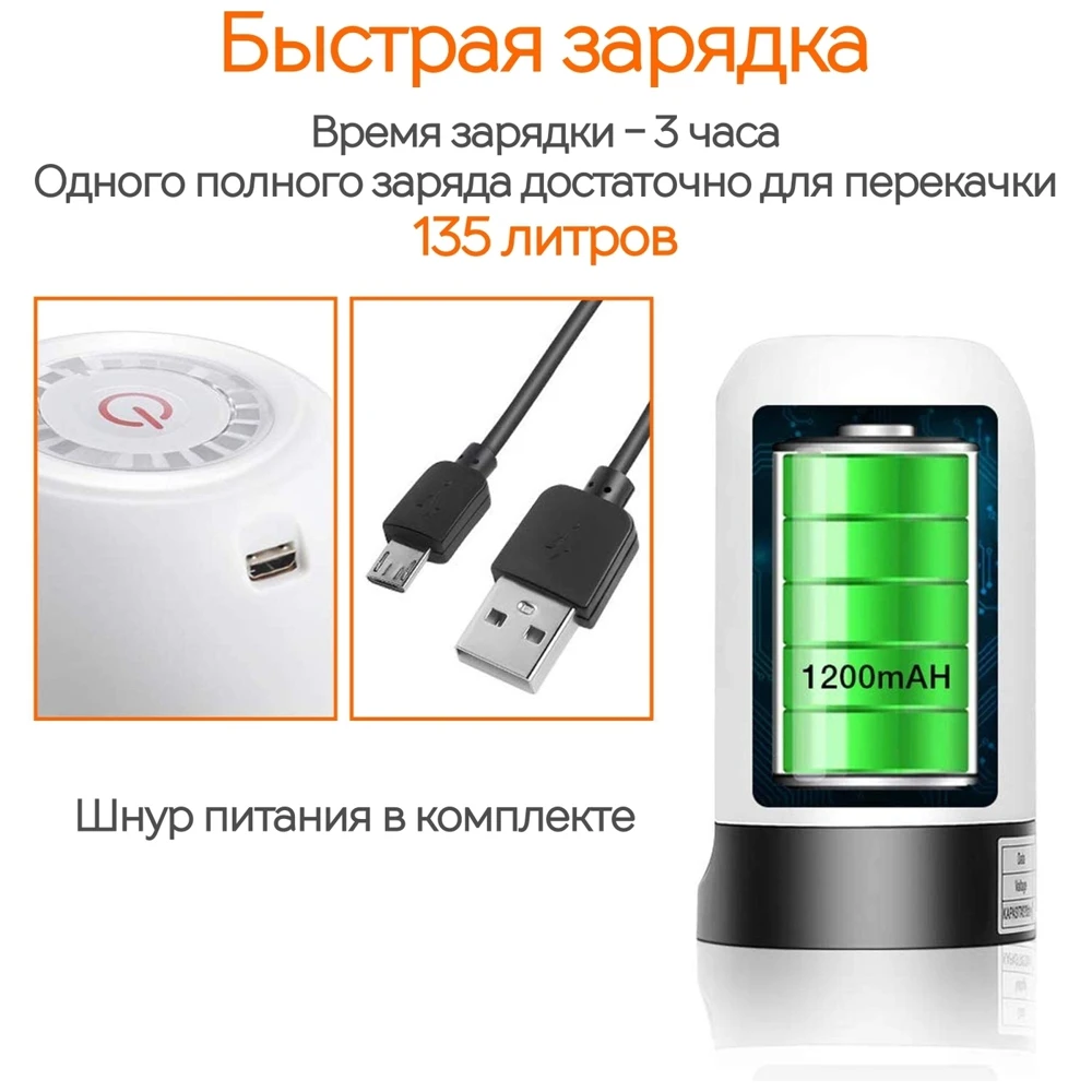 Помпа электрическая SimpleShop для бутылей с водой беспроводная функция АКВАСТОП H-RP14