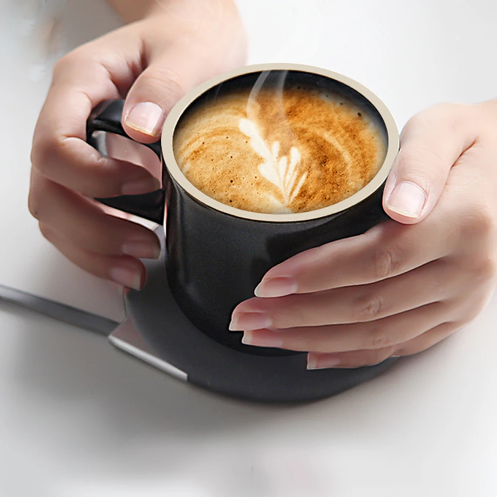 Интеллектуальный термостат Беспроводная зарядка чашка коврик 55 ° нагрев 10 Вт