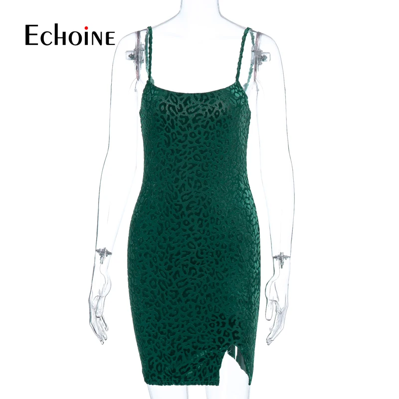 Мини-платье женское летнее с леопардовым принтом и тонкими бретельками | Женская