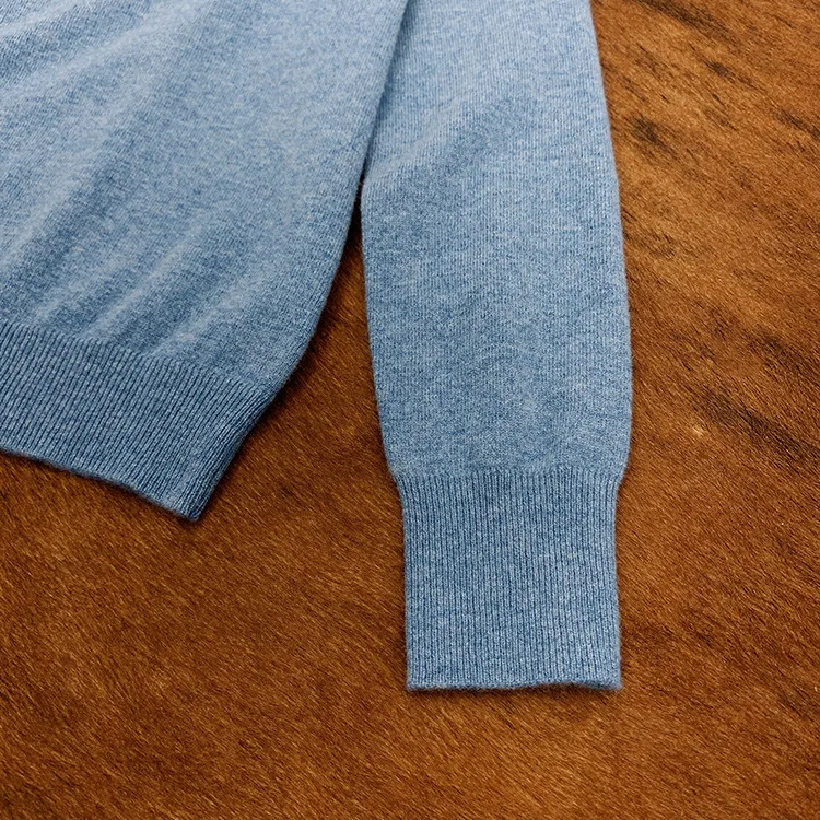 

Sweater 2021 Women Autumn and Winter New Pullover Blue Long-sleeved Round Neck Wool Sweater