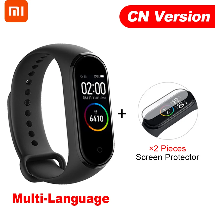 CN Version N Film Xiaomi mi Band 4 Smart mi band 4 Цвета экран Браслет фитнес-трекер для измерения сердечного ритма Bluetooth 5,0 водонепроницаемый банда4 - Цвет: CN Version N Film