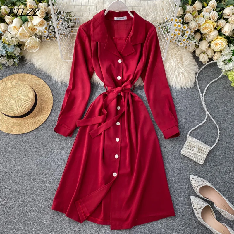 FTLZZ женское сексуальное платье с поясом однотонное повседневное элегантное