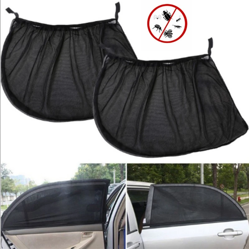 

2PCS Car Window Mosquito Net for Car Window Mosquito Nets Car Screen Window Cover Sun Shades Repellent Mesh Curtain Net Protect