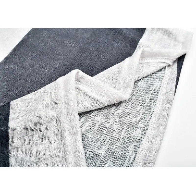 Женская футболка с длинным рукавом Повседневная полосатая в стиле Харадзюку на