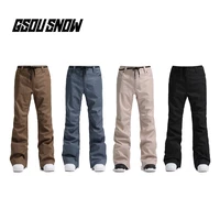gsou snow men ski pants outdoor warm waterproof wind resistant breathable clothing solid color winter snowboarding pants
