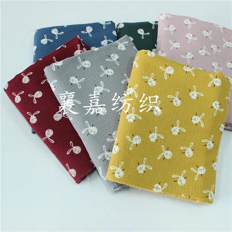 Мягкая Двойная Текстура ежа из крепа милая хлопковая ткань с кроликом сделай