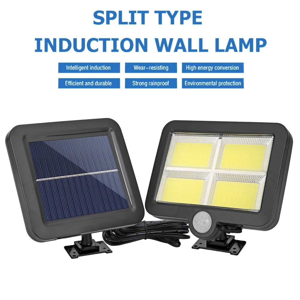

5.5V 1W Yard Lighting COB 128LED Solar Power Motion Sensor Wall Light Outdoor Garden Street Lamp 5m-8m Sensing Distance