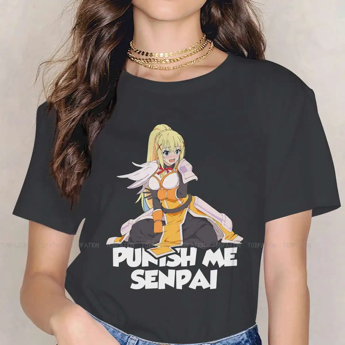 

Женская футболка с надписью «написать меня, сенпай, хентай», женская футболка коносуба, Божье благословение, аниме «Аква темнота», топы для ...