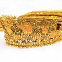 10 yards 3cm gold silk tiara lace wedding stage ethnic waist decoration craft apparel neckwear diy wedding crafts accessories