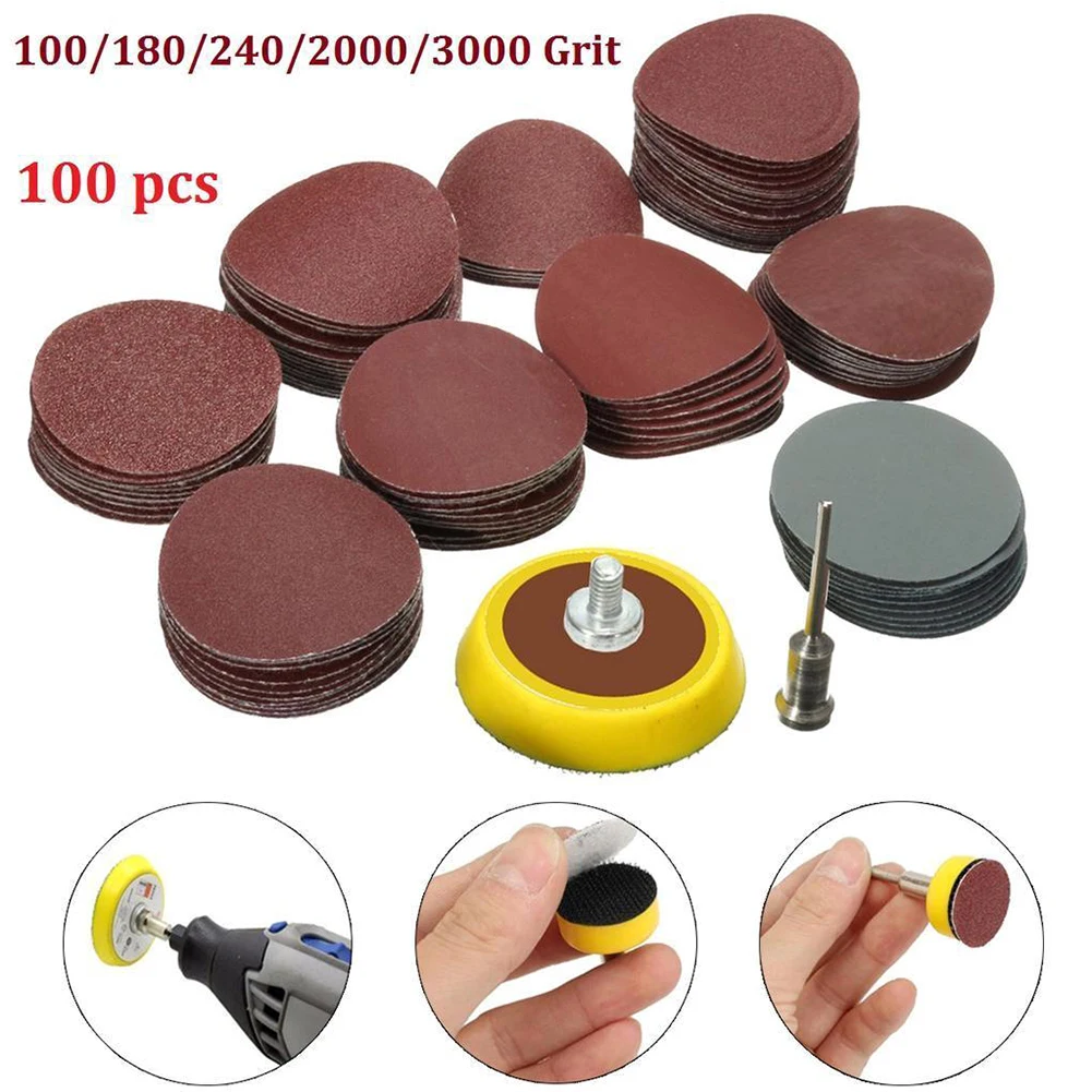 

Flexible Tool Sandpaper+Grinding Disc Set Rotary Pads Cleaning Polishing Grit 1/8 Drill Accessories 1 Inch Kit Power Mini
