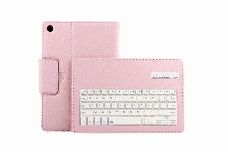 pink Для huawei MediaPad M5 10,8 чехол с bluetooth клавиатурой личи зерна pu кожаный защитный чехол для huawei M5 10,8 дюймов - Цвет: pink