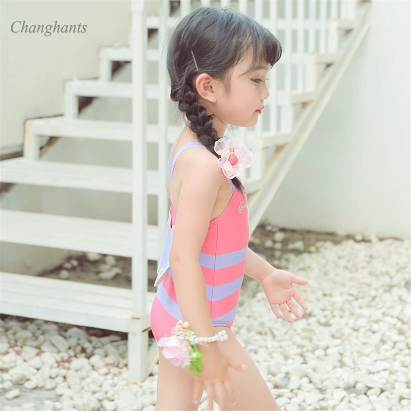 Слитный купальник для девочек 1 8 лет детские купальники фиолетовые и розовые