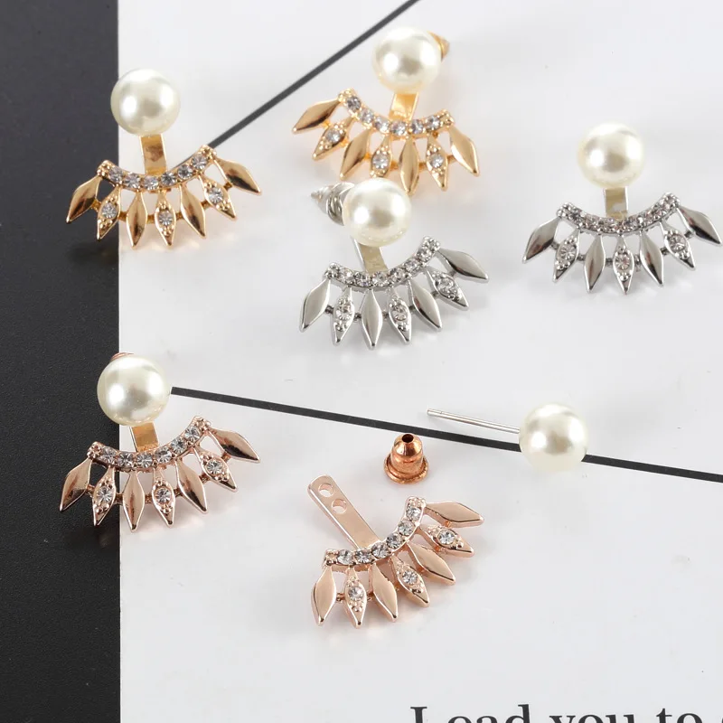 Модные женские серьги с перламутровыми листьями простые Женские Ювелирные