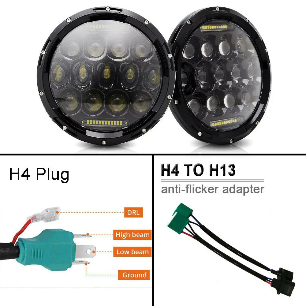 2 шт. 7-дюймовая светодиодная фара 280 Вт DRL 12 в 24 В Высокая Низкая для Lada Niva Offroad 4x4 Toyota
