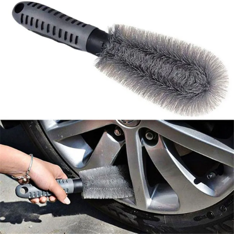 

1PC Car Auto Spoke Truck Motorcycle Alloy Wheel Brush Tire Rim Hub Clean Plastic Coated Wire Wash Washing Cleaning Tool