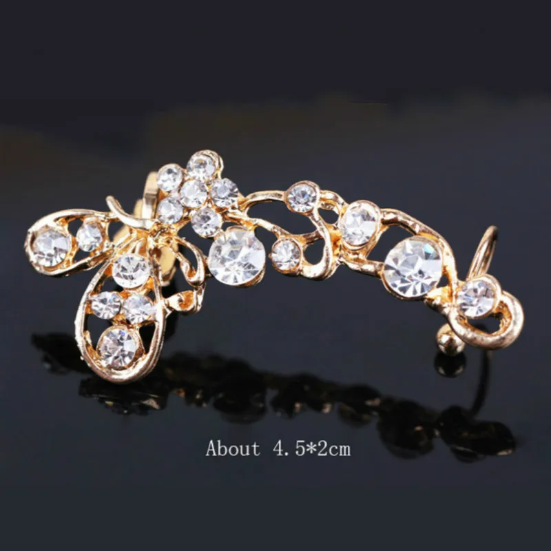 1 шт. привлекательные женские серьги клипсы в стиле ретро с кристаллами форме