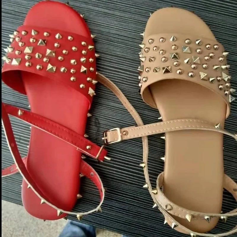 

Сандалии женские с заклепками и ремешком на пряжке, прозрачные босоножки из ПВХ, модные гладиаторы, лето 2021