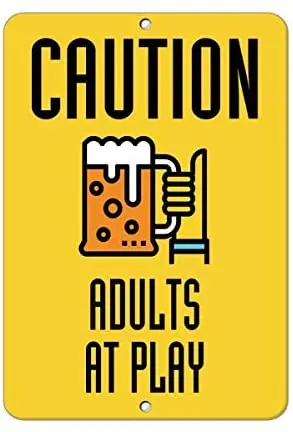 

Warning Sign Caution Adults at Play Traffic Sign Road Sign Business Sign Aluminum Metal Tin Sign