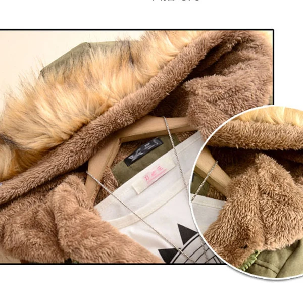 

Chinese and Korean winter cotton collar plus Plush coat for women