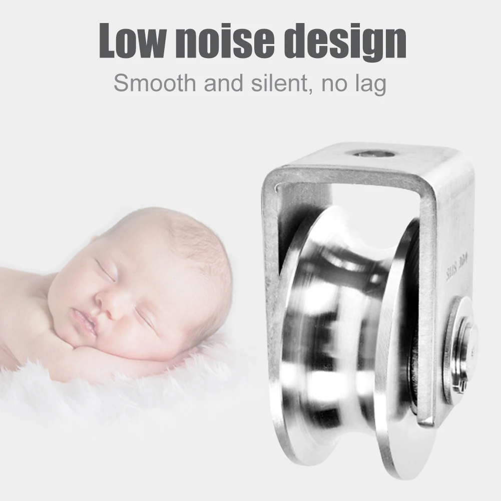 

Silver Stainless Steel Fixed Pulley U, V, H Three Types are Available for Selection, Multi-functional Single Pulley