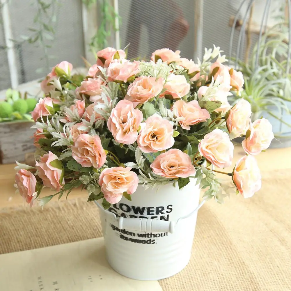 1 шт./DIY вечерние украшения Винтажные шелковые искусственные цветы маленькая Роза