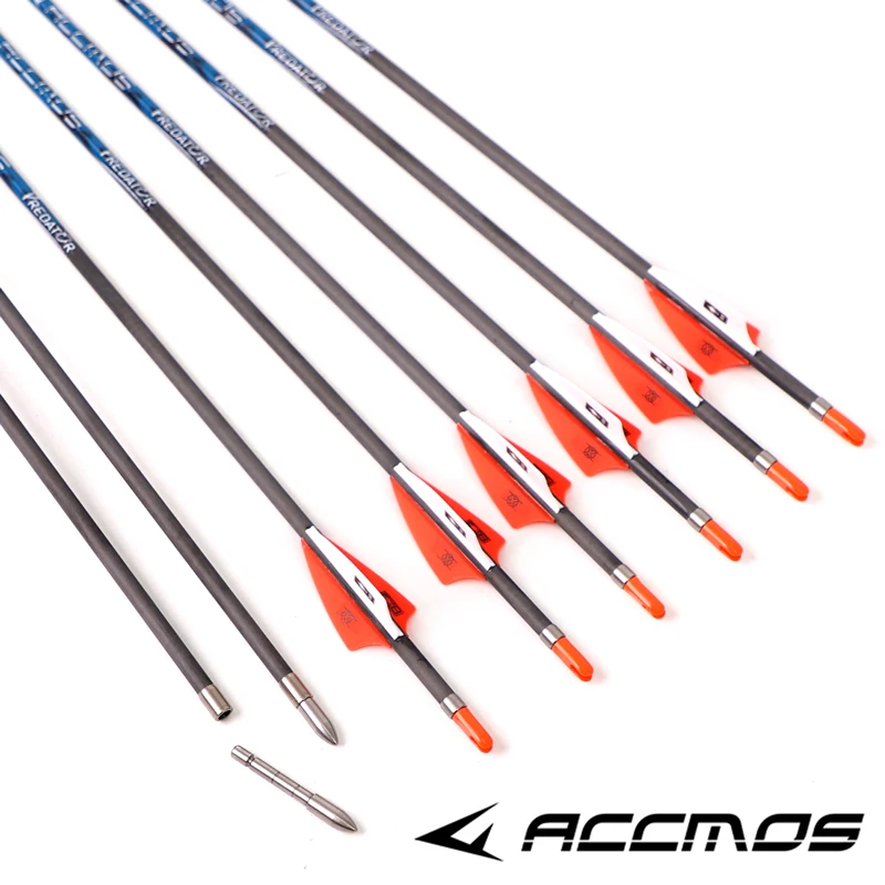 

6/12pcs Pure Carbon Arrows ID4.2mm Spine300-1000 for Recurve/Longbow/Compound Bow Hunting Shooting