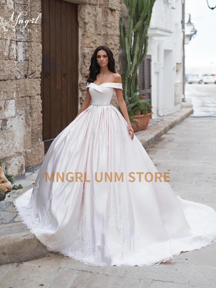 

MNGRL New simple wedding dress backless sleeveless design chiffon lace bride dresses princess dress plus size tailor-made