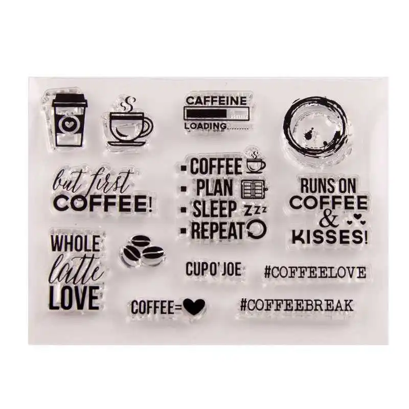 Кофейная любовь прозрачные штампы для сделай сам скрапбукинг рукоделие