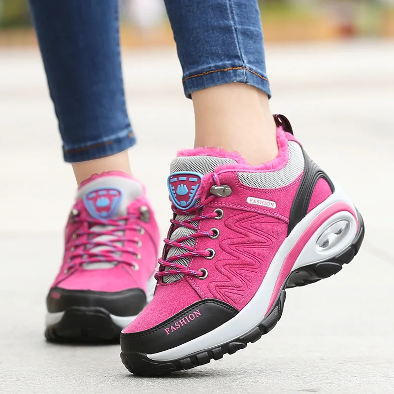 

Winter Plus Velvet Women Shoes Platform Sneakers Woman Fashion Non-Slip Casual Sports Shoes Outdoor Waterproof Hiking Boots