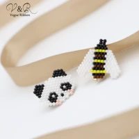 diy handmade jewelry making seed bead panda honey bee charms pendants for brooch pin components decoration fashion accessories