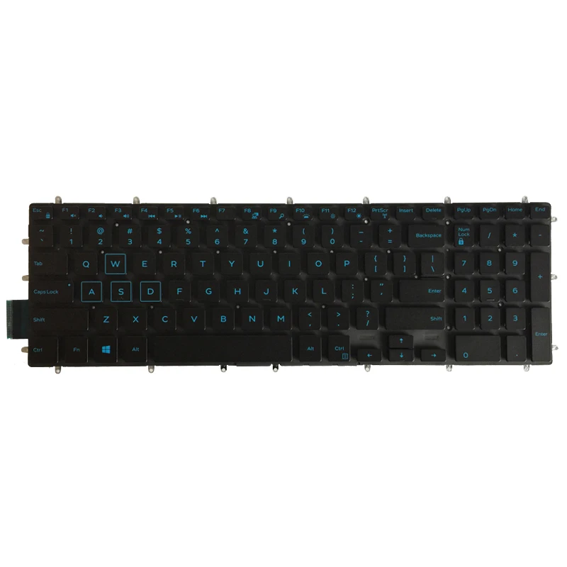 Новая клавиатура США для ноутбука Dell Inspiron G3 15 3579 3779 G5 5587 G7 7588 голубая Клавиатура