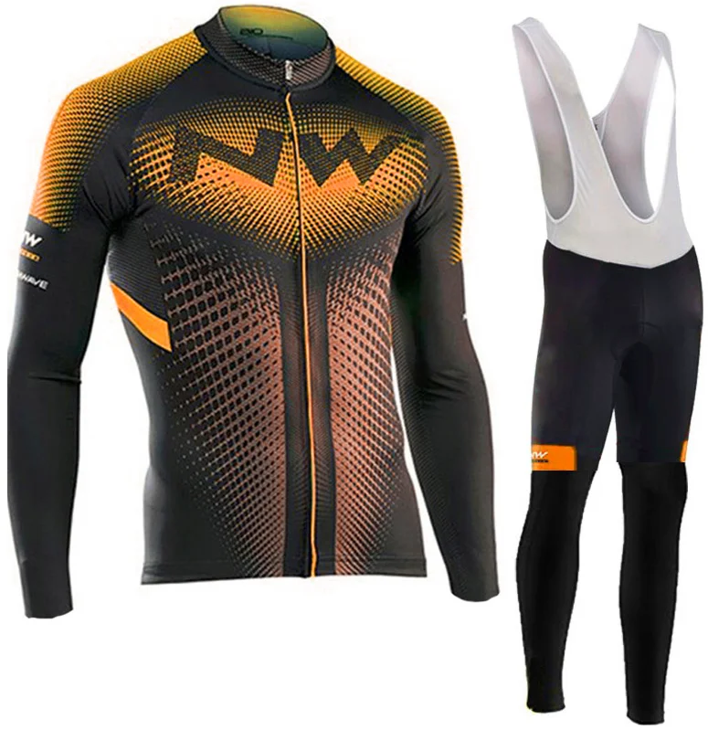 Long sleeve suit Northwave Команда с длинным рукавом Велоспорт Джерси Комплект комбинезон ropa ciclismo велоодежда MTB велосипед Джерси Униформа мужская одежда - Цвет: Long sleeve suit
