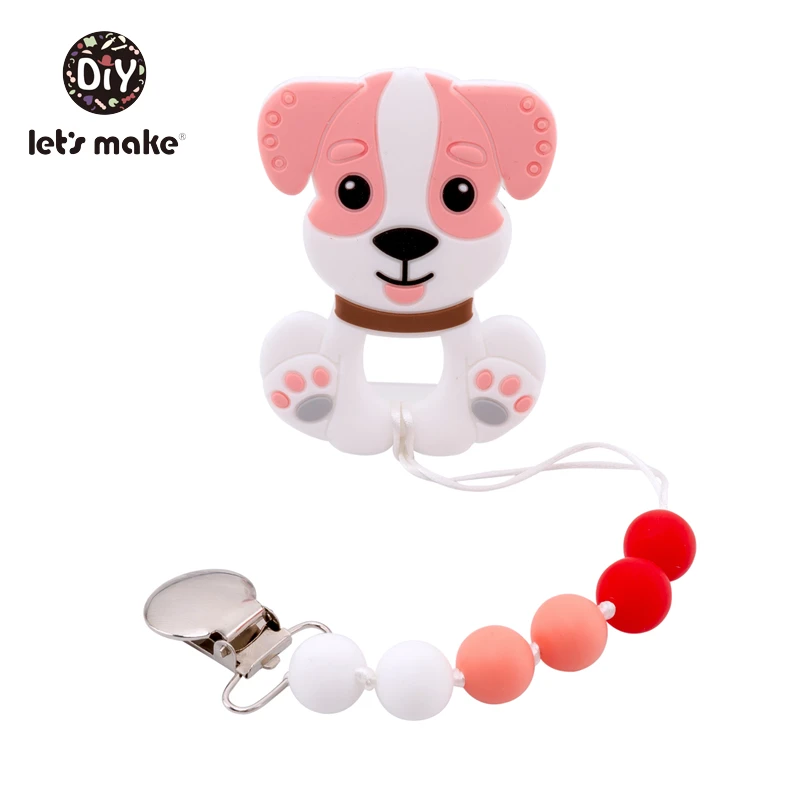 BPA libre silicona dentici&oacute;n alimentos grado peque&ntilde;o Rod dentici&oacute;n DIY collar regalos de la ducha de beb&eacute; animales de dibujos animados beb&eacute; vamos a hacer 1 pc-5