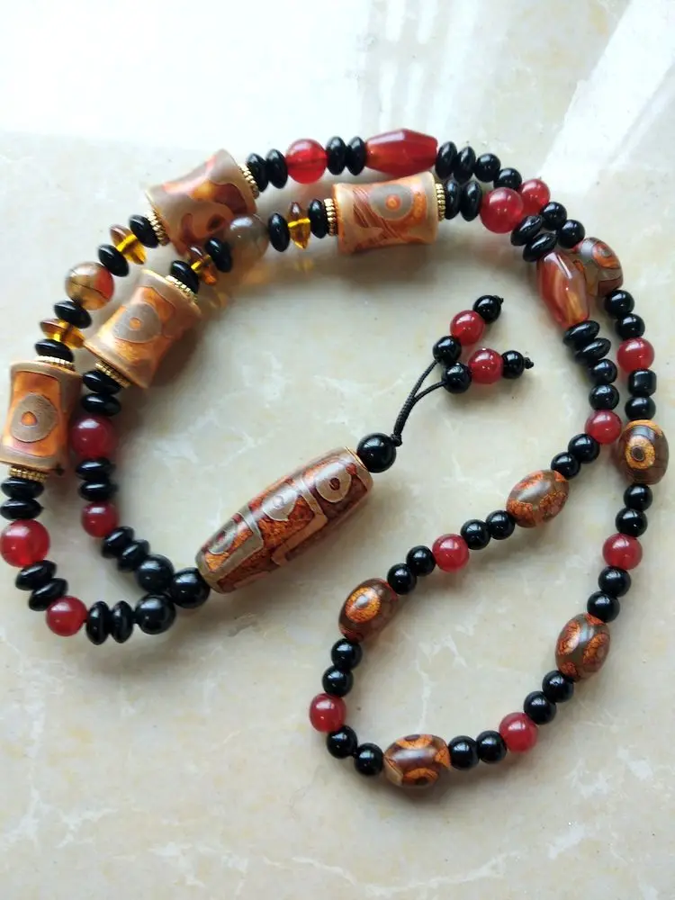 

Волшебные тибетские бусины дзи, подвеска с 9 глазами и 3 глазами, подвесное агатовое ожерелье, благословение счастья