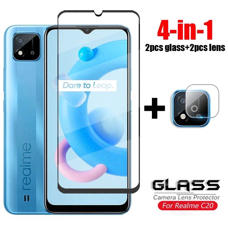 

Glass Realme C20 C25 C21 Full Cover Tempered Glass For Oppo Realme C11 C15 C3 C12 7 5 6 XT X3 X2 Pro HD Phone Screen Protector