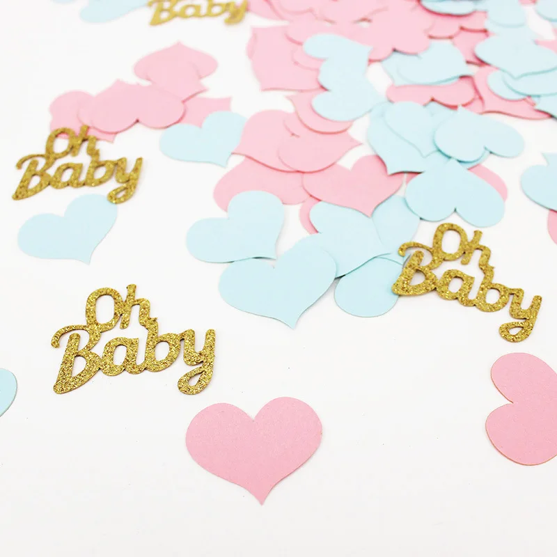 

Baby Shower Decorative Confetti Gender Reveal Gift Wrapping DIY Supplies Oh Baby It's A Boy It's A Girl Heart Confetti KSH23