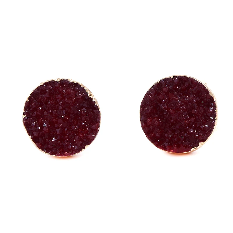 Простые серьги-гвоздики геометрической формы круглые для женщин и девочек