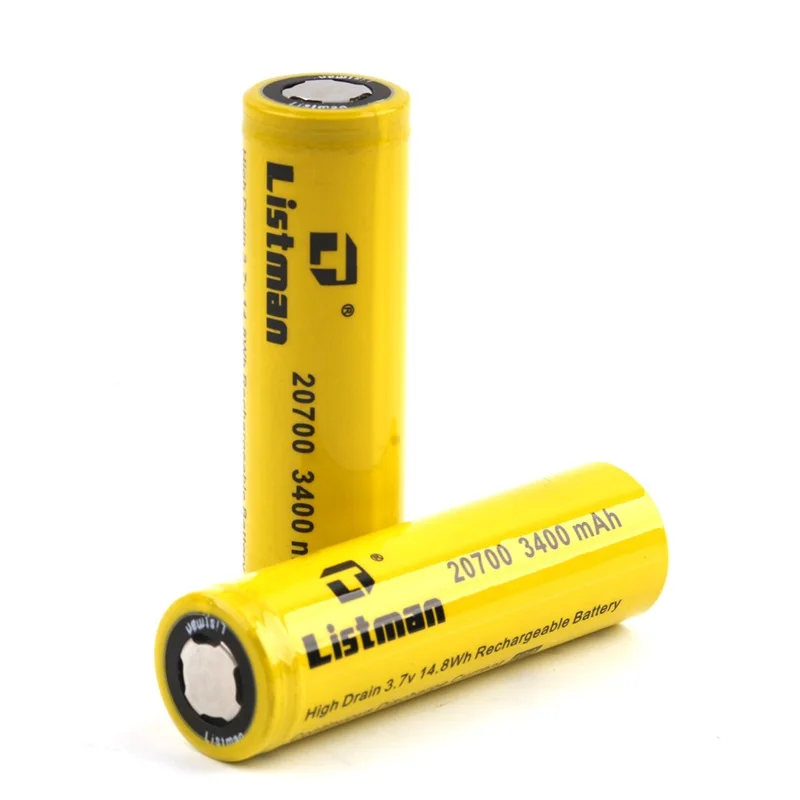 Vape Battery Listman IMR 20700 3.7V Rechargeable Lithium 3400mAh 40A Electronic Cigarette For Box Mod | Электроника