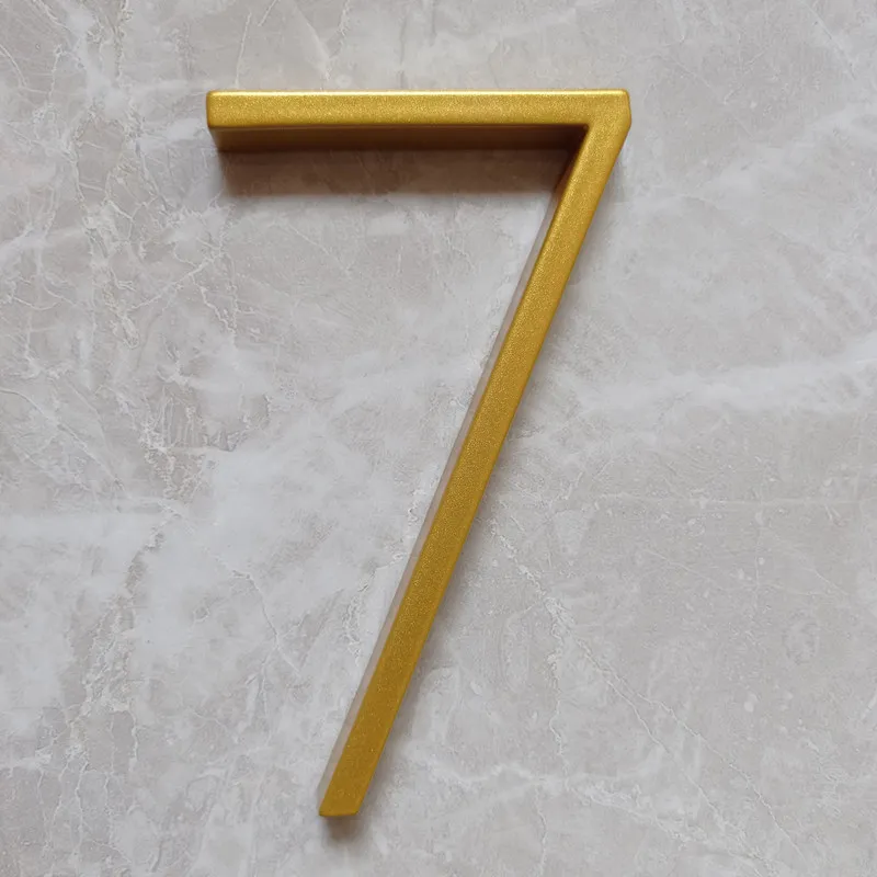 

125mm Golden Floating Modern House Number Gold Door Home Address Numbers for House Digital Outdoor Sign Plates 5 In. #7